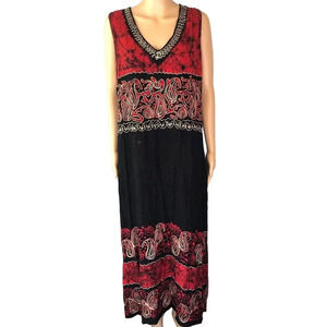 Palak Boho art to wear Comfortable Sleeveless Maxi Dress Size 6
